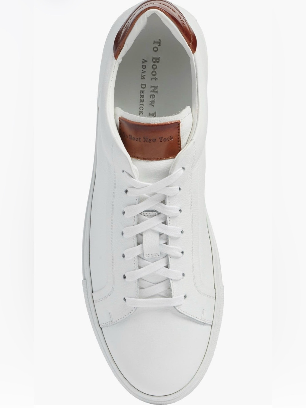 To Boot New York Carlin Sneakers White Tan Italian Leather Made in Italy NWOB